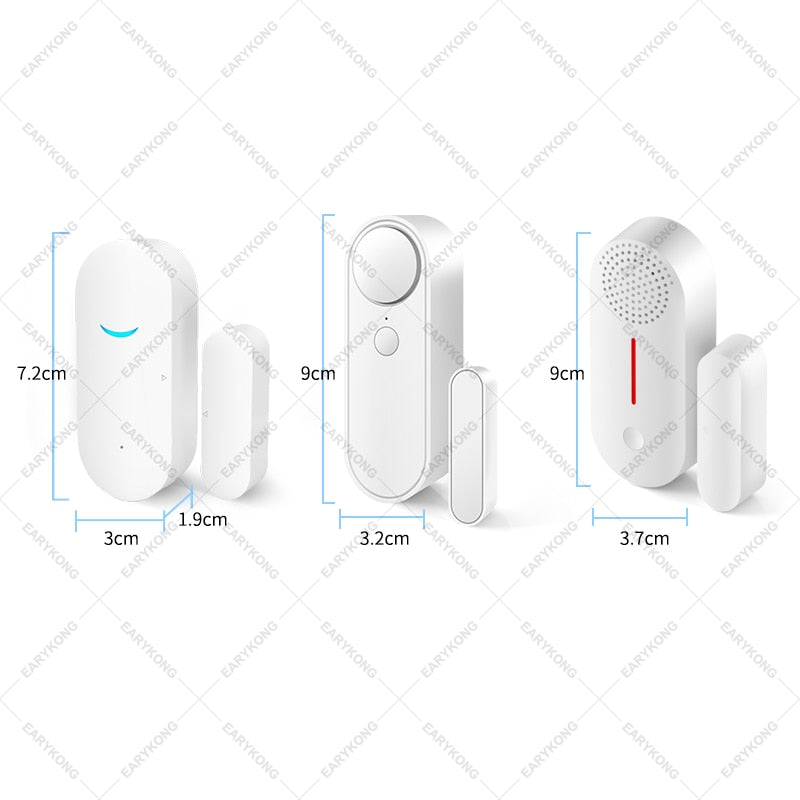 Tuya wifi inteligente, sensor de porta aberta/fechado, detectores wi-fi de alarme home