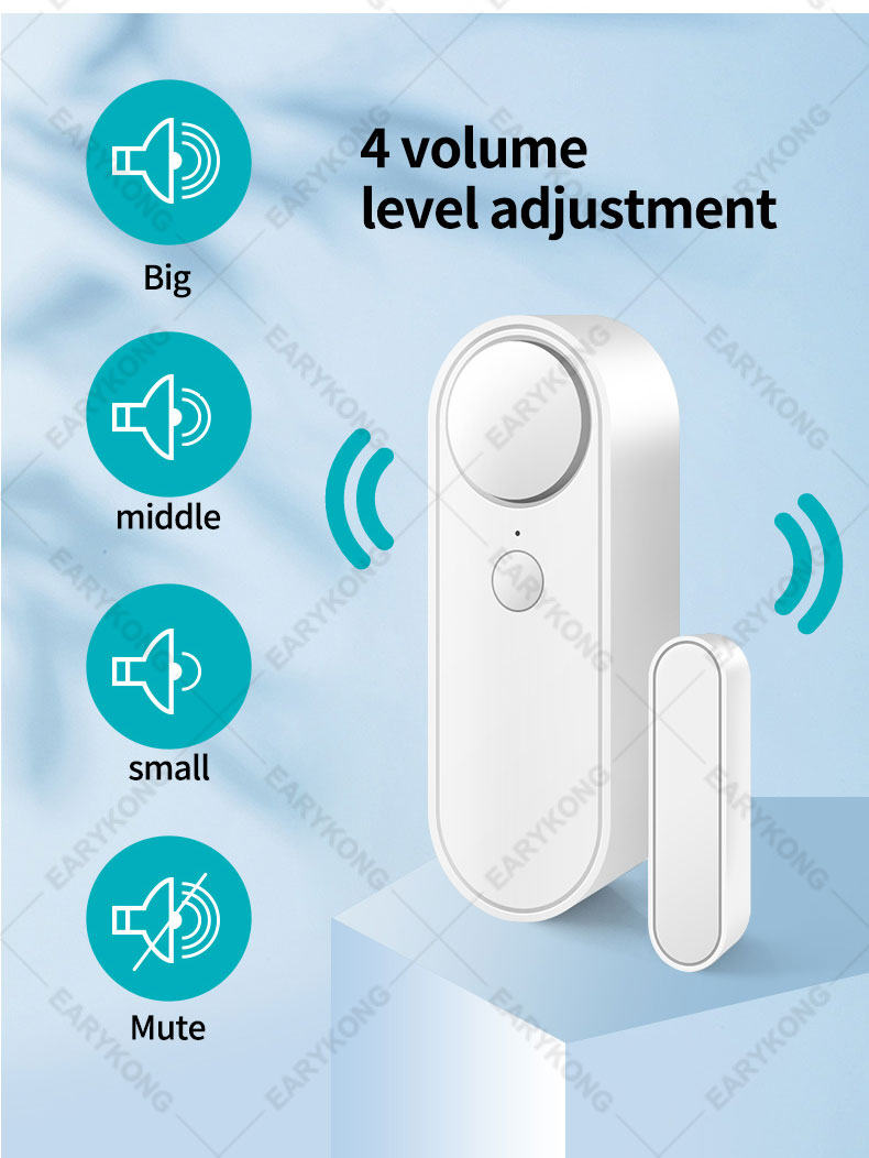 Tuya wifi inteligente, sensor de porta aberta/fechado, detectores wi-fi de alarme home